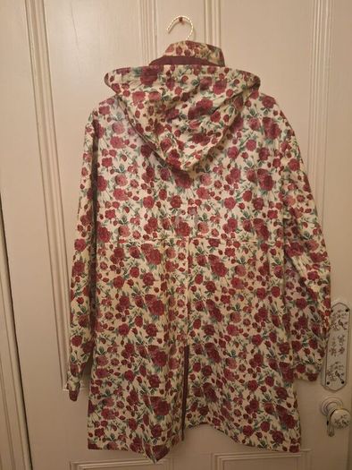 Flower patterned womans raincoat