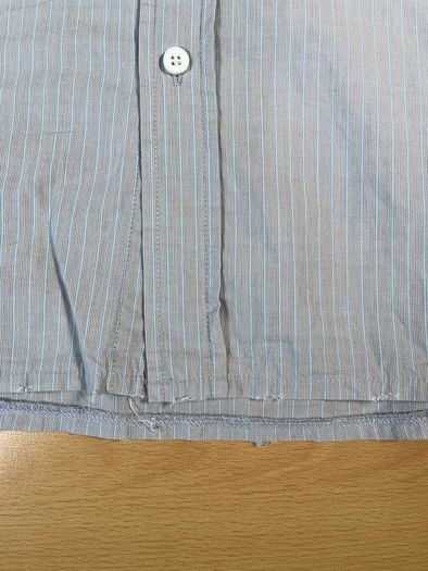 Diesel Embroidered Short Sleeve Button Up Shirt - Mens Sz M - Blue Grey Stripe