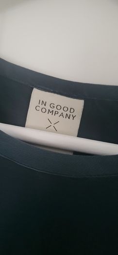 In Good Company bottle green silk contemporary midi Sz M ( Fit 12-14 UK) - Rrp 129 ( New)