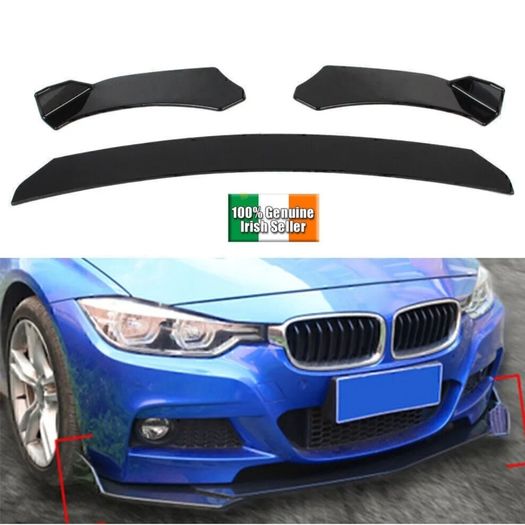 4 Pcs Universal Car Front Bumper Lip Chin Spoiler Splitter Body Kit Glossy Black. Suit BMW Audi Mercedes Mini Toyota Honda Nissan VW