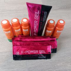 Sunbed products - gels and shot drinks
