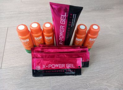Sunbed products - gels and shot drinks