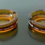 Vintage Ashtrays Ets Savidan French Amber / Brown Glass Ashtrays - Barware Image 2