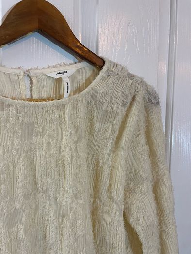 New Object Lace Top / Blouse in Cream - Size Medium / Size 12