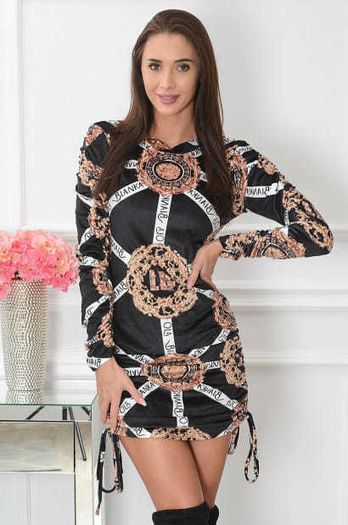 Velor dress with a welt on the side  No OFFERS