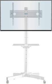NEW SALE | Mobile TV Stand on Wheels for 23-60 inch Plasma/LCD/LED TVs, Portable TV Stand with Tray, Height adjustable Home Display Rolling TV Cart Trolly holds 25kg, Max. VESA 400x400mm