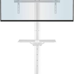 NEW SALE | Mobile TV Stand on Wheels for 23-60 inch Plasma/LCD/LED TVs, Portable TV Stand with Tray, Height adjustable Home Display Rolling TV Cart Trolly holds 25kg, Max. VESA 400x400mm