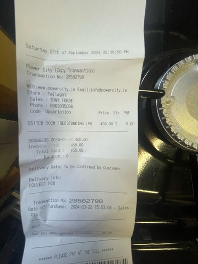 Free Standing oven with Hob