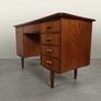 Danish Mid-Century Modern Teak Desk with Unique Top Image 5