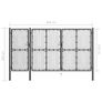 Garden Gate Steel 400x150 cm Black Image 5