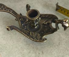 Vintage Brass Chamber Candlestick Magical Peacock. Ornate Firebird Phoenix Candlestick. Candle Holder Peacock Bird Shaped. Made in Italy.