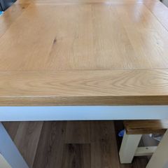 Dining table large Never left uncovered so no marks or scratches. Very sturdy oak table in excellent condition