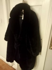 Black fur coat