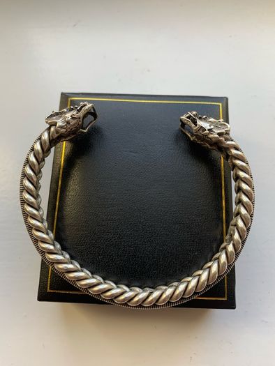 Silver Dragon Bangle