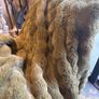 Faux fur green throw with velvet back Image 4