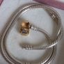 Pandora snake necklace Sterling silver size (40.5cm)gold claps 14k (g585) signs of wear on the clasp please check the all photos Image 2