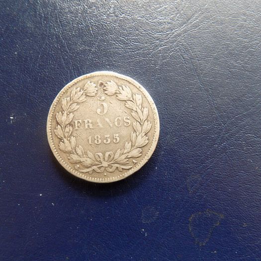 France 1835 A.Paris Mint.5 francs.90% Silver.Louis Phillippe.