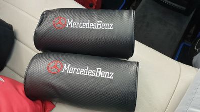 mercedes benz black car neck nape pillow
