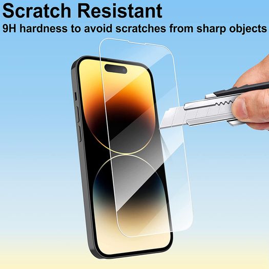 For iPhone 14 Pro Tempered Glass Screen Protector Saver Cover Case Friendly New - FHT29IPTG