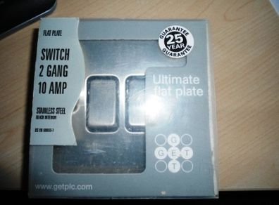 GET Swtich 2 gang 10 amp stainless steel light switch