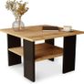 Coffee Table Oak Black Modern Living Room Table 60 x 60 x 45 cm - Square, Stable & Practical with Shelf - Compact Sofa Table, Robust and Easy to Clean Image 4