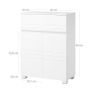 Bathroom cabinet white  bathroom cabinet, sideboard with drawer, bathroom cabinet with double door, adjustable shelf level, with feet, for bathroom, hallway, entrance area, 60 x 30 x 80 cm, white Image 4