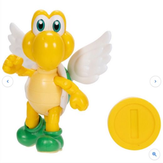 BRAND NEW Super Mario Action Figure Green Para Koopa Troopa with Coin 10cm