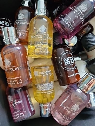 Molton Brown mid sized bottles 50ml each. 4 bottles for 10e