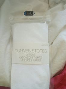 BNWT White 2pair Occasion Tights Age 7-8