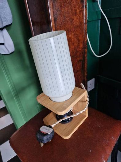 1 Retro Vintage Mid Century Glass shade /repro base  Table lamp