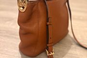 Michael Kors Crossbody Bag - Grained Leather and Gold Hardware