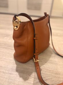 Michael Kors Crossbody Bag - Grained Leather and Gold Hardware