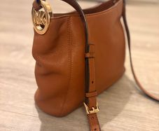 Michael Kors Crossbody Bag - Grained Leather and Gold Hardware