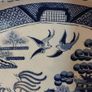 Beautiful Antique Blue and White Transferware Willow Pattern Large Oval Platter, Unknown Maker, Probably Staffordshire-Made Image 3