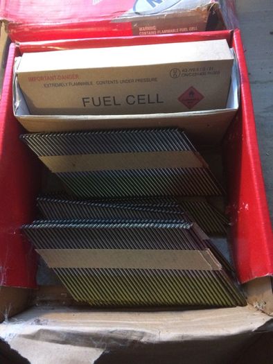 Nail gun tuck nails and fuel cells