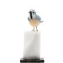 Handcrafted Blue Quartz Blue Tit Bird Sculpture: Nature-Inspired Decor Image 3