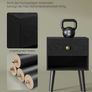 Set of 2 Bedside Tables Black or White with Drawer and Shelf Image 2