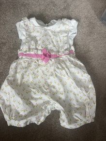 Jacadi girls baby romper with matching vest age 1 months