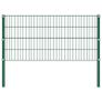 Fence Panel with Posts Iron 3.4x0.8 m Green Image 2