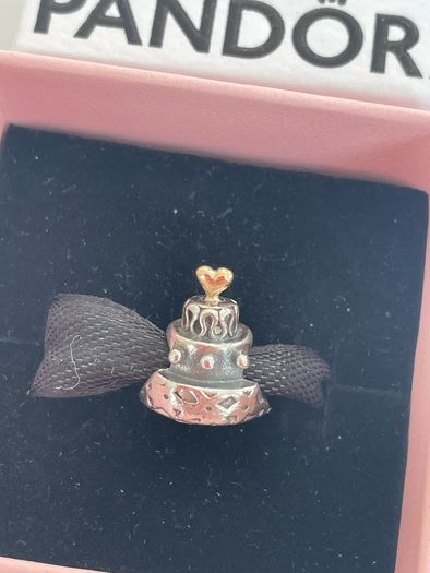 Pandora Two Tone Celebration Cake with 14k Gold Heart