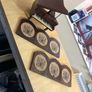 Vintage Wooden Baby Grand Piano Hinged Lid Coaster Set 6 Cork Music Note Coasters Image 5