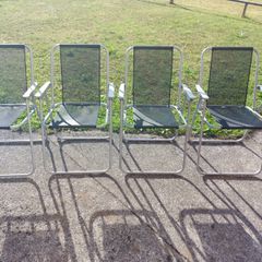 4 Garden Chairs in excellent condition, and fold away nicely for storage, great for camping trips