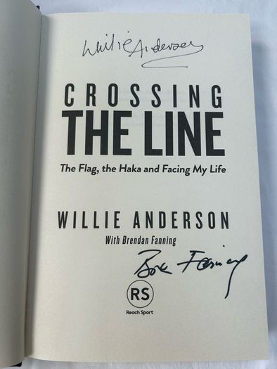 SIGNED Crossing The Line by Willie Anderson Ulster & Ireland Rugby Legend