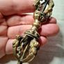 Brass bell metal vajra dorje thunderbolt Buddhist Tibetan prayer meditation device 11cm 4.5in Image 2