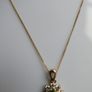 Vintage 9Ct Yellow Gold 375 Oval Peridot Pendant with L-22,5" Chain 2,5g Image 5