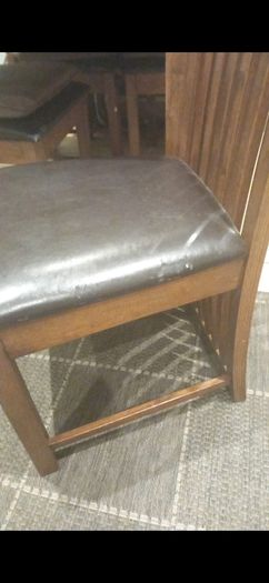 Wooden dining table and four chairs