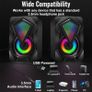 FREE SHIPPING PC Speakers,Mini Desktop Speaker for PC with Colorful LED Light,Stereo 2.0 USB Powered 3.5mm Aux Portable Gaming Multimedia Speaker for Computer Laptop Monitor,Tablets,Music Player Image 4