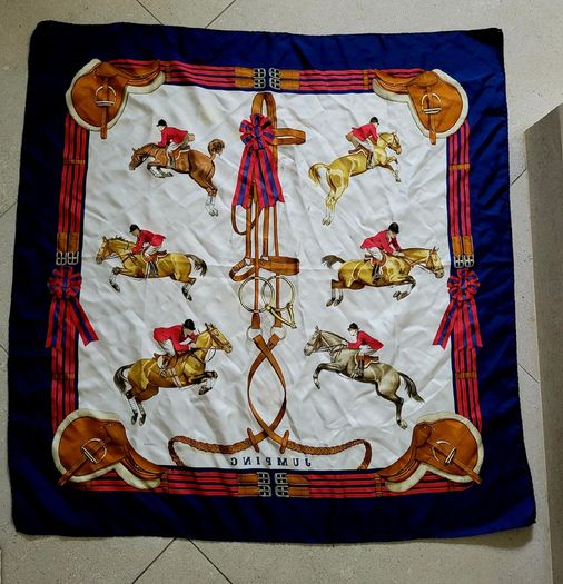 Vintage Hermes Silk Scarf "Jumping"