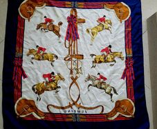 Vintage Hermes Silk Scarf "Jumping"