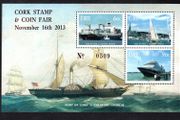 2013 Cork Stamp and Coin Exhibition 16th November 2013 Exhibition Commemorative Stamps Miniature Sheet on The Port of Cork Miniature Sheet Mint Never Hinged (MNH)